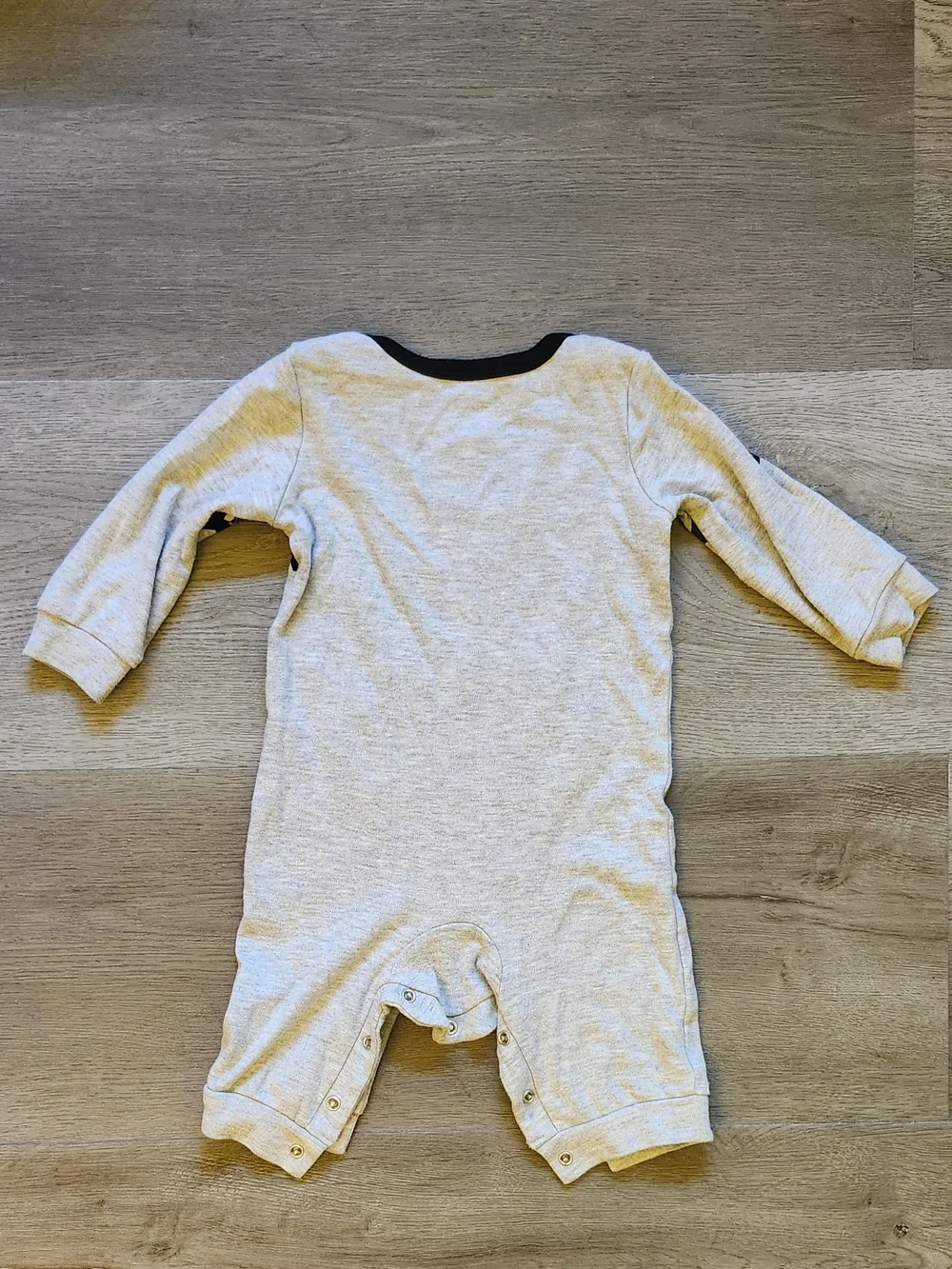 wonder nation Gray Long-Sleeve One-Piece with Black Bat Print